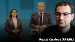 Сьвятлана Ціханоўская, Павал Латушка, Арцём Шрайбман, каляж 