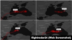 Классические маршруты полёта Global Hawk после начала полномасштабного вторжения в Украину