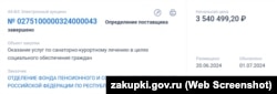 Информация о закупке услуг санаторно-курортного лечения в Крыму для социального обеспечения граждан, июнь 2024 года