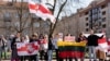 Lithuania – Protest of the Belarusians of Vilnius against discrimination law in Vilnius near The Seimas, Belarus, 20Apr23