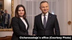 Сьвятлана Ціханоўская і Анджэй Дуда