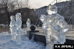 Ледовый военный городок в Чите