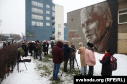 Адкрыцьцё муралу, прысьвечанага Алесю Бяляцкаму. Вільня, 21 сьнежня 2022