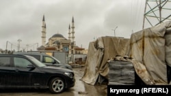 Сторительство Соборной мечети в Симферополе, архивное фото