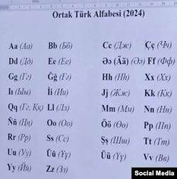 Принятый в сентябре 2024 года общий тюркский алфавит