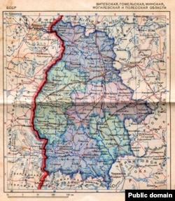 БССР. Карта БССР першай паловы 1939 году