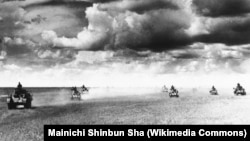 Танковая атака японцев перед рекой Халхин-Гол. Июль 1939