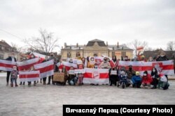 Акцыя салідарнасьці зь Беларусьсю ў Кракаве