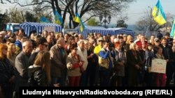 Акция протеста в Одессе с требованием отставки мэра города Геннадия Труханова