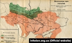 Диалектологическая карта Украины с брошюры Всеволода Ганцова «Диалектическая классификация украинских говоров» 1923 года. Источник: infodon.org.ua