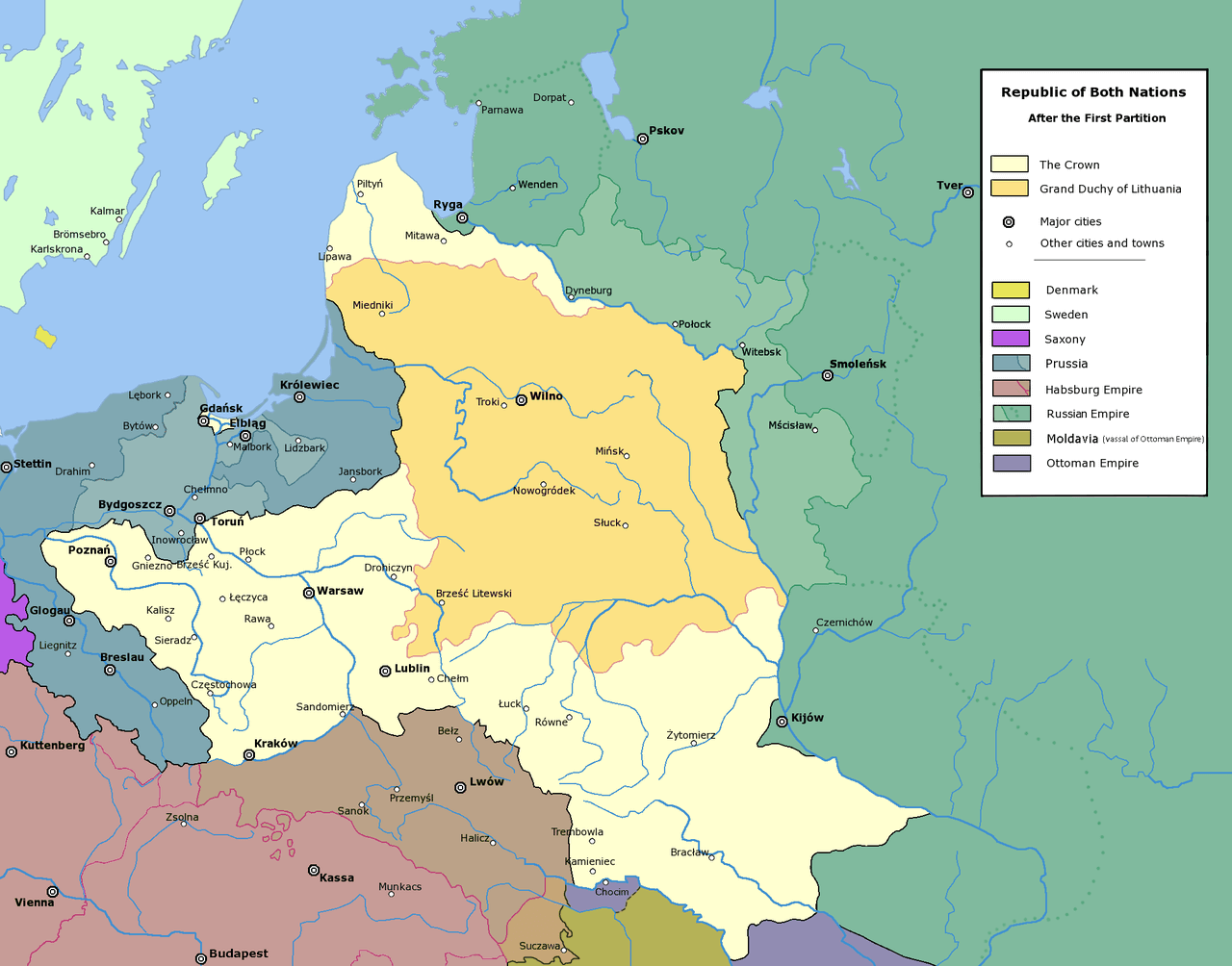 map of ex-Poland and Duchy