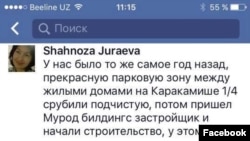 "Murad Buildings" бир йил аввал Қорақамишда ҳам дарахтларни кесган.