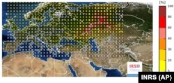 Вероятное расположение источника выброса (IRSN)