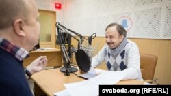 Вячаслаў Ракіцкі і Сяргей Харэўскі ў студыі Радыё Свабода