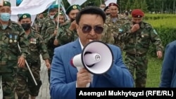 Kazakhstan - A protest of El tiregi and veterans of Afghan conflict. Nur-Sultan, 25 June 2021