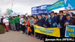 Қазақстанның оңтүстігіндегі Шымкент қаласында өткен "діни ағым мен сектаға қарсы" билік қолдаған шара. Көрнекі сурет