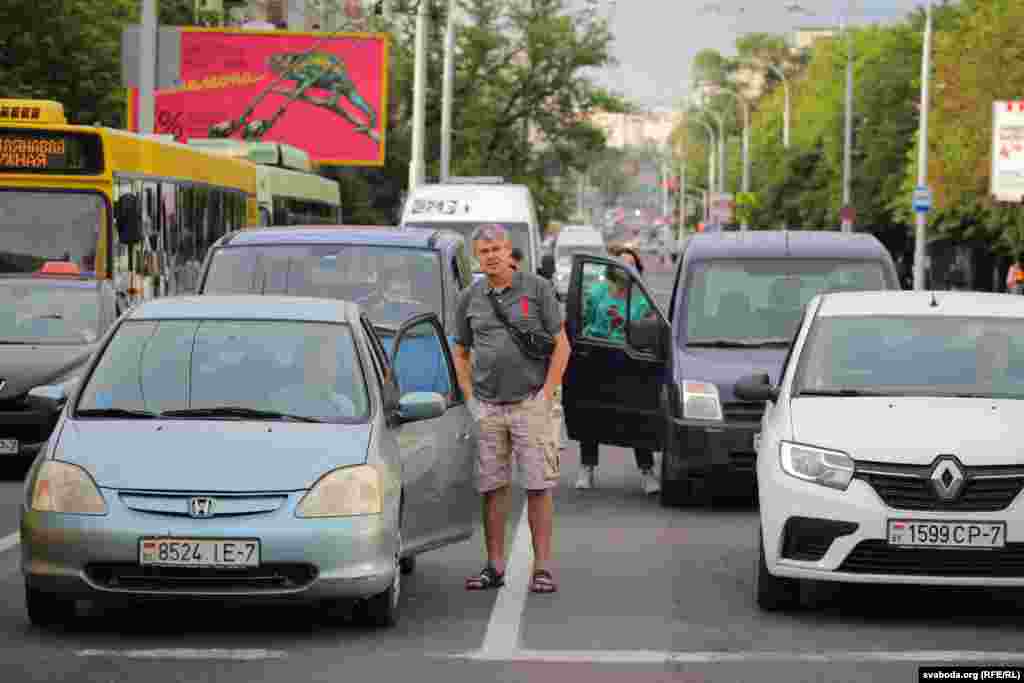 З прычыны перакрытых вуліц у горадзе ўтварыліся заторы