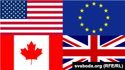 US, UK, Canada, EU flags