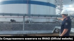 Емкость на нефтяной перекачивающей станции на Ямале, где 17 августа произошел взрыв