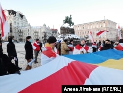 Акцыя памяці Міхася Жызьнеўскага ў Кіеве. 31 студзеня.