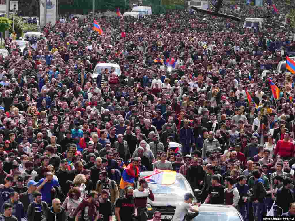 Пратэст 22 красавіка ў цэнтры Ерэвану