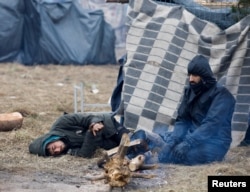 Мігранты каля памежнага пераходу «Брузгі» — «Кузьніца», 18 лістапада