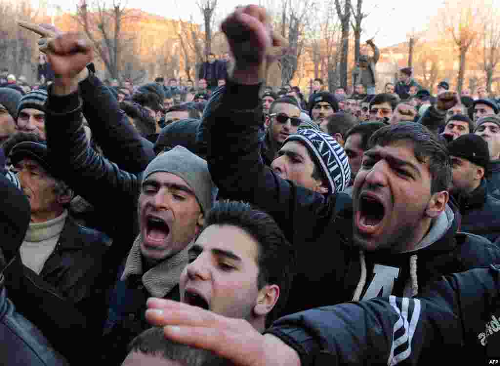 Акция протеста в Гюмри. 15 января